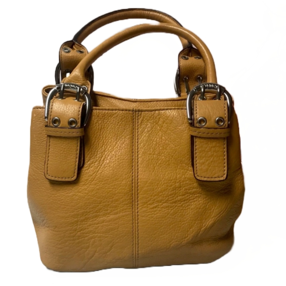 TIGNANELLO MUSTARD YELLOW LEATHER BUCKET BAG
